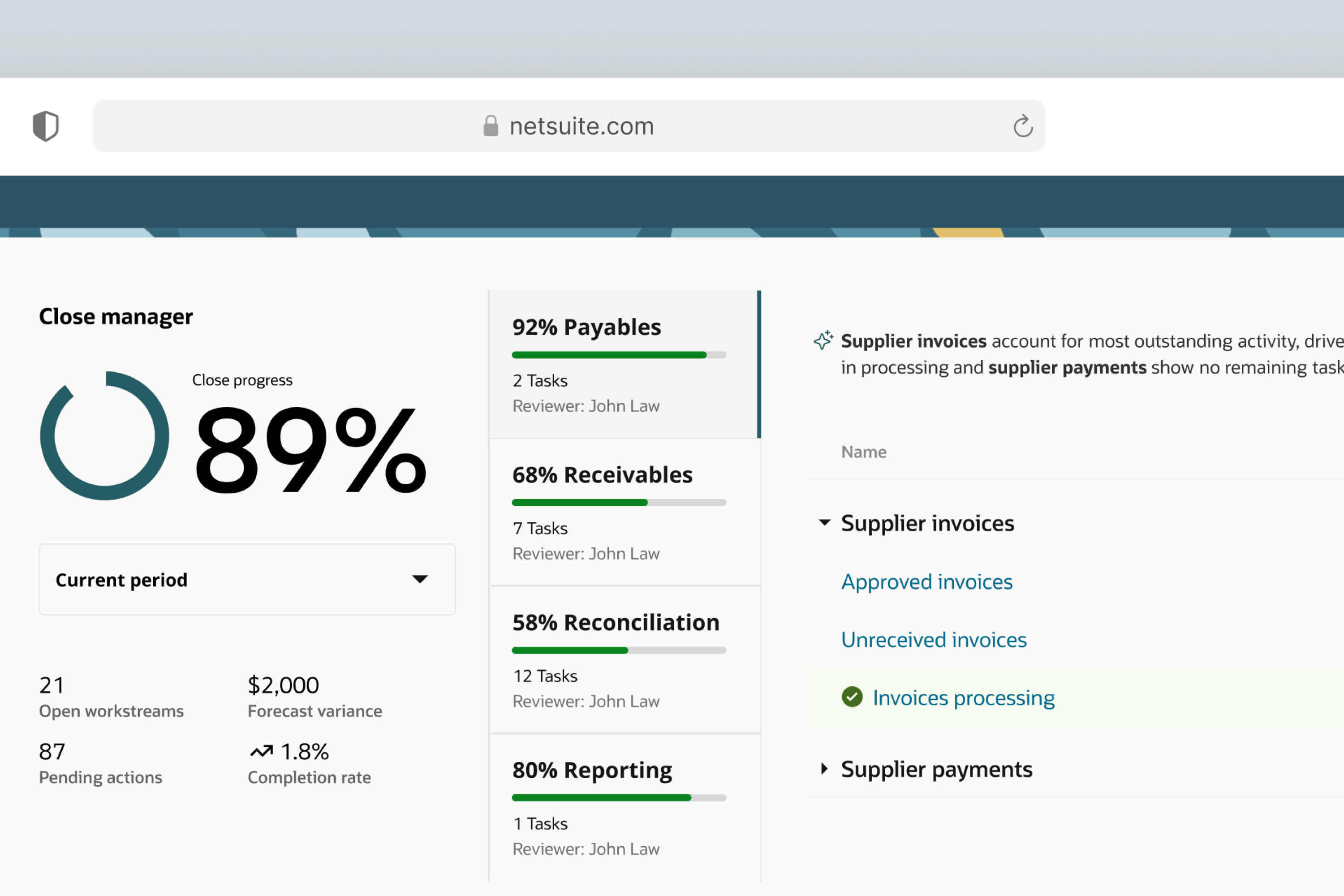 Oracle NetSuite project preview